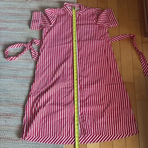 MAEVE “Kiana” red and white striped tie waist button down dress - Picture 9 of 9